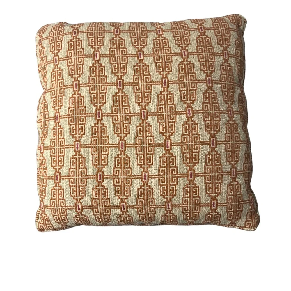 18x18 Orange with Diamond Aztec Pattern, NWT